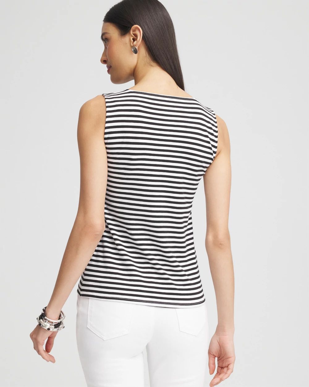 Contour Cotton™ Striped Square-Neck Tank | Chico's